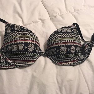 Holiday pattern push up bra